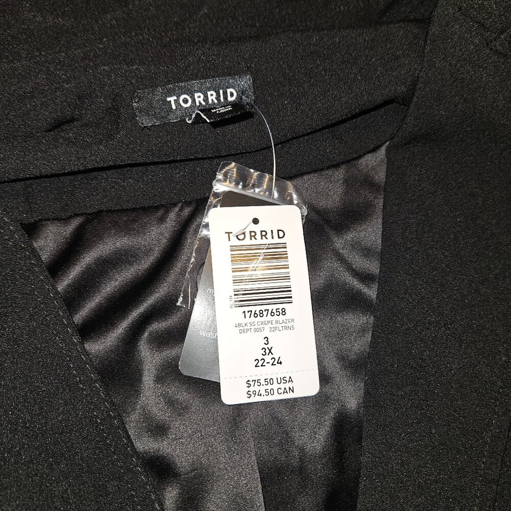 Torrid 3x nwt black blazer